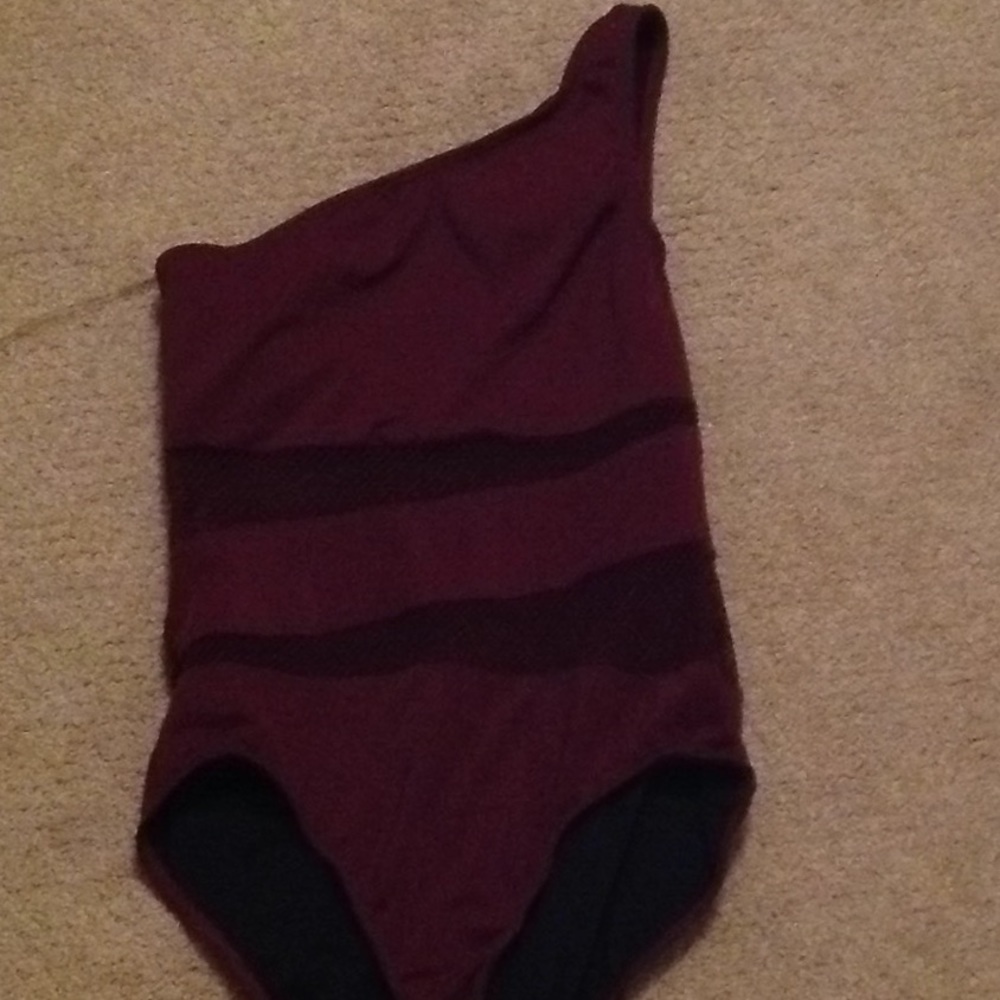 Dark red bathing suit